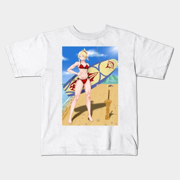 Mordred Summer Background Kids T-Shirt by Antonydraws